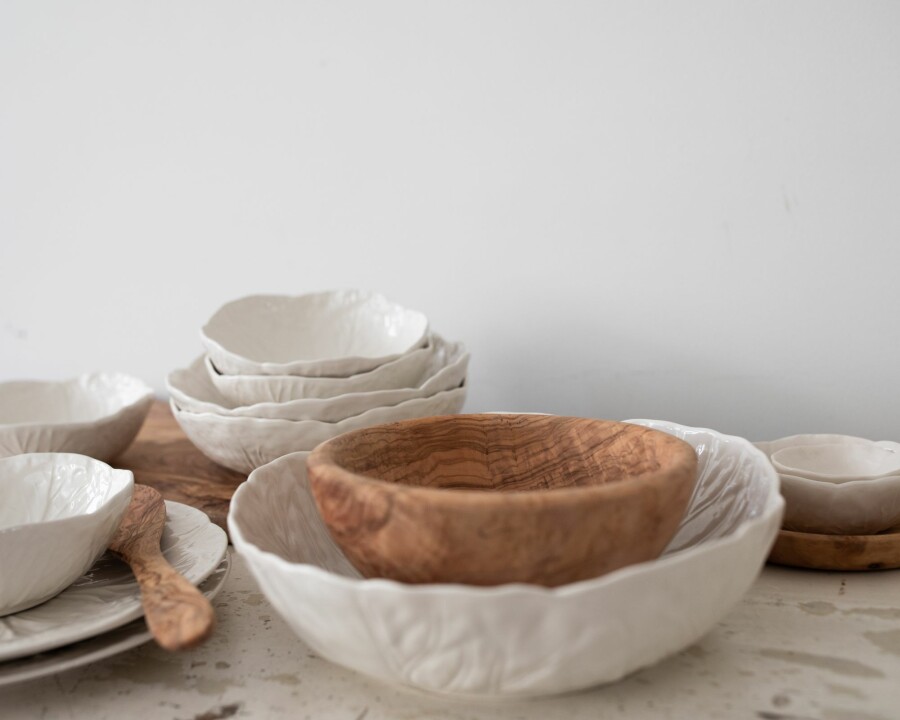 Wooden Salad Bowl Handmade From Olive Wood / Large Bowl for Salad